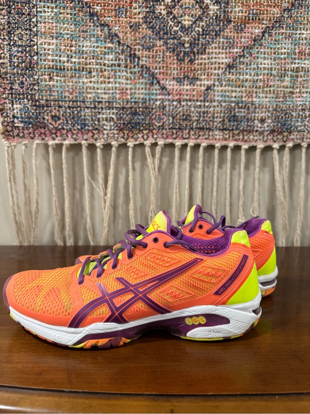 ASICS Orange, Neon Pink & Purple Women's Athletic Shoes